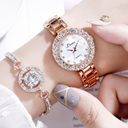 Watches-Set Bangle Clock Bracelet Wrist-Watch Quartz Women Fashion