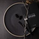 Black crystal large plate ceramic home dessert round