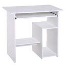 Compact Small Computer Table Wooden Desk Keyboard Tray