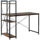 Reversible Computer Desk With Storage Shelves On Left