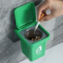 Trash Can Ashtray With Cover Green Pp Steel