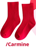 Children's Candy Socks-M-Red-Combed Cotton-1 pair