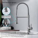 Monobloc Silver Kitchen Sink Mixer Taps With Pull