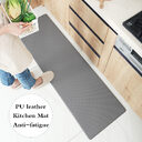PU Leather Kitchen Floor Mats Simple Modern Oil-proof