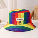 Simple Solid-color Double-sided Fisherman Hat With Lettering