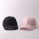 Korean-style Bow Tie Rhinestone Baseball Cap With Textured