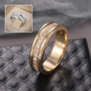 Simple Golden Sliver Rhinestones Ring Copper Plated RIngs