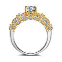 Four-claw inlay simulation diamond ring