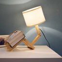 Creative Small Machine Humanoid Table Lamp Wooden Fashion