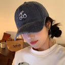 Ins Cherry Embroidered Baseball Cap Soft Top Wide
