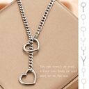 Stainless Steel Lariat Heart Necklace Personality Heavy Ring