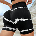 High Waist Tie-dye Yoga Shorts For Women