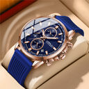 New Men's Silicone Strap Six-pin Steel Business Casual