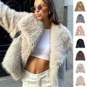 Winter Plush Coat Fashion Warm Thicken Fluffy Lapel