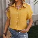 Summer Loose Short Sleeve Pocket Casual Champray Shirt