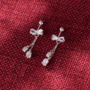 Bow Eardrops Sweet Tassel Bone Stud Temperament Ethnic