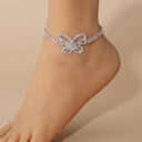 Full Diamond Butterfly Multilayer Fashion Rhinestone Anklet