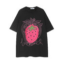 Strawberry Affixed Cloth Embroidered Short Sleeve Men