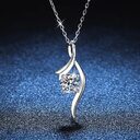 925 Sterling Silver Classic Four-claw 1 Karat-inch Diamond