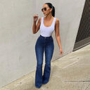 Women's Stretch High Waist Denim Pants Micro-pull Horseshoe