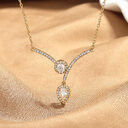 Micro Inlaid Zircon Water Drop V-shaped Necklace Niche
