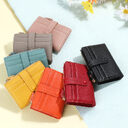 Women Short Wallets PU Leather Plaid Female Purses