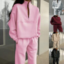 Long-sleeved Sports Sweatshirt Suit Fashion Stand-up Collar Zip-up