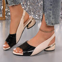 Ins Plaid Stone Pattern Sandals Summer Peep Toe