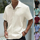 Men's Solid Color Short Sleeve Shirt Fashion Casual