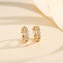 European And American Fashion Copper-plated Gold Inlaid Zircon