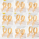 Popular Multi-style Design Gold-plated Ornament Cross Earrings