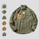 Men Clothing Sleeve Stick Cloth Washed Cotton Long-sleeved