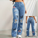 High Waisted Straight Leg Jeans For Women Trendy