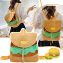 Cute Hamburger Plush Backpack Soft Cartoon Burger Coin