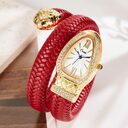 Snake Watch Fashion Quartz Diamond Leather Strap