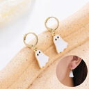 Halloween Ghost Earrings For Women Gold Huggie Hoop