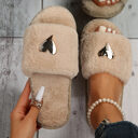 Fluffy Slipper Fall Winter Warm Home Fur Furry