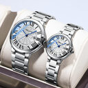 Roman Couple Watches Calendar Steel Belt Waterproof Luminous