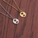 Titanium Steel Hollow Coconut Tree Pendant Neck Accessories