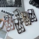 Electroplating Hollow Heat Dissipation Phone Case Flame Pattern