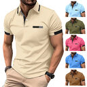 Men's Casual Polo Shirt Chest Faux Pocket Lapel