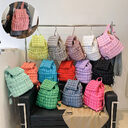 Candy Color Quilted Women Backpack Puffy Down Padded
