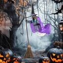Halloween Flying Witch Decoration Ghost Outdoor Scary Animatronics