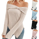Women's Trendy Knit Ribbed Tops Bow Tie One