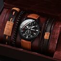 Single Calendar Fake Three Eye Canvas Quartz Watch