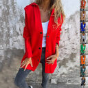 Casual Hooded Single-Breasted Cardigan Fashion Loose Solid Color