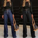 Women's Patchwork Jeans Slim Fit Slimming Stretch Flared