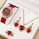 6pcs Set Ladies New Belt Quartz Watch Diamond