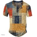 Men's Clothing Graphic Plaid Color Block Printed Waffle