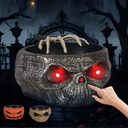 Halloween Candy Bowl Plastic Pumpkin With Motion Activated